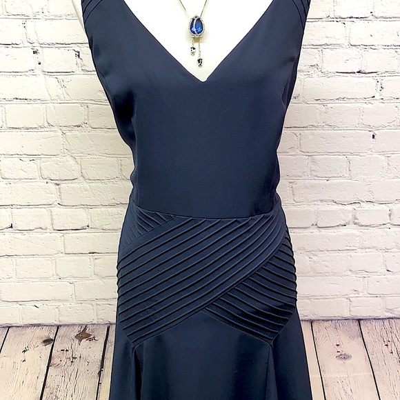 Ann Taylor Navy Fit & Flare Chiffon Dress - Picture 6 of 11